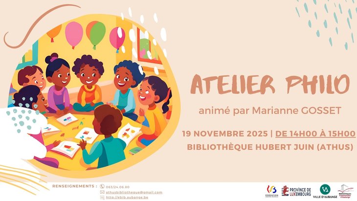 Stages,cours Atelier Philo novembre la bibliothèque