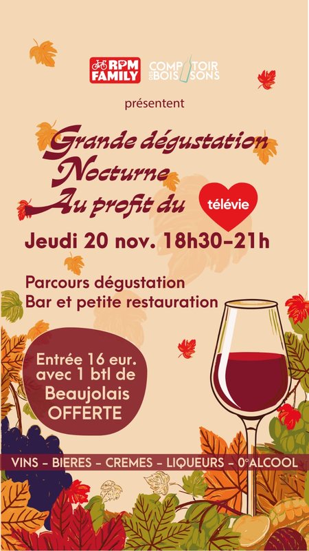 Soirées Dégustation nocturne profit Télévie