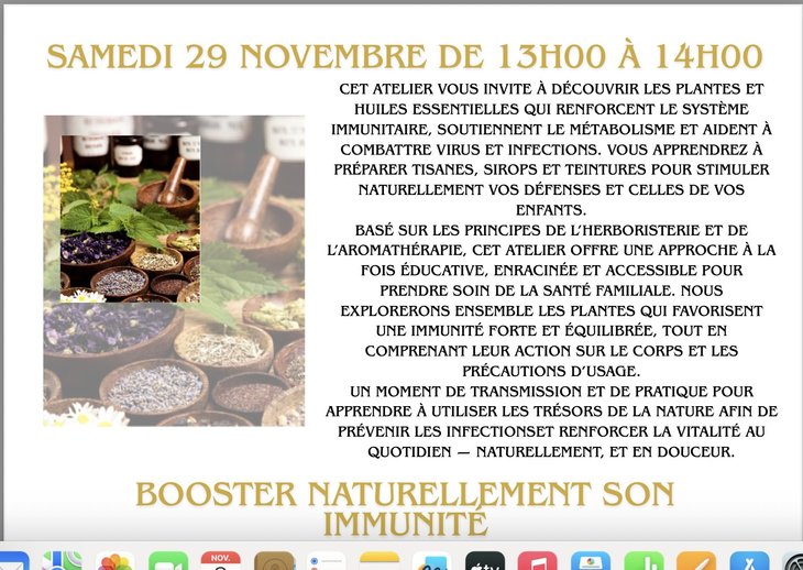 Stages,cours Booster naturellement immunité