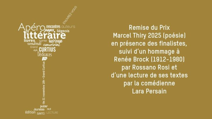 Conférences Apéro littéraire  Enlivrez-vous  : Prix Marcel Thiry