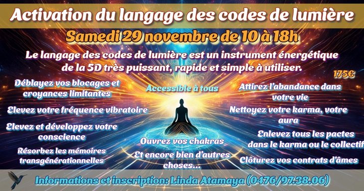 Stages,cours Activation langage codes lumière Niveau 1