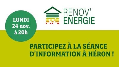 Stages,cours Séance d informations : Renov’Énergie, accompagnement complet, mesure et gratuit p
