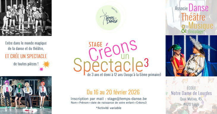 Stages,cours Stage Enfant  Créons spectacle  Danse & Théâtre