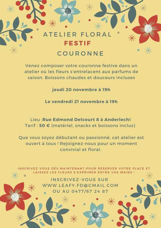 Stages,cours ✨ Atelier Floral Festif ✨