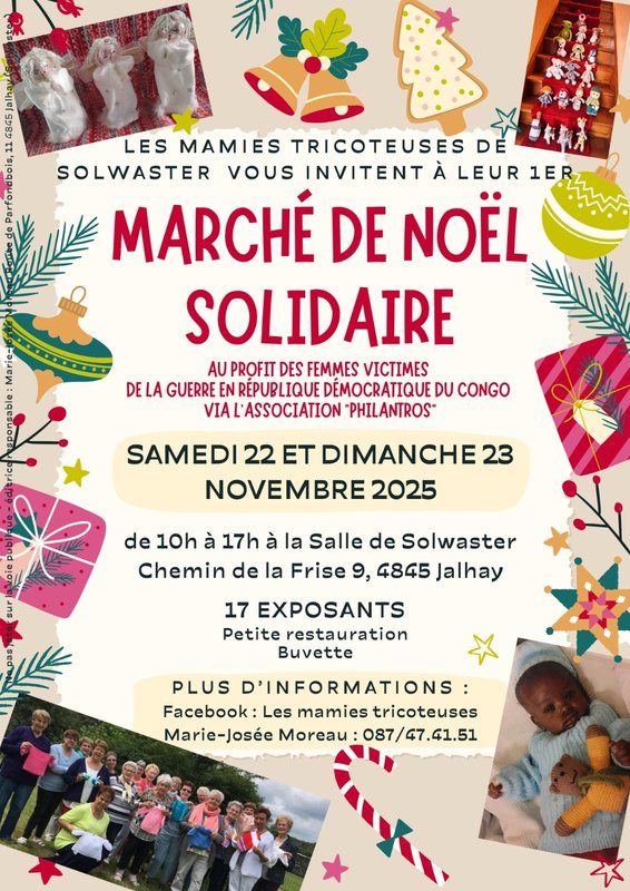 Marchés de Noël 1er Marché Noël solidaire mamies tricoteuses Solwaster