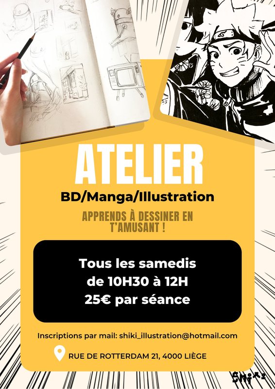 Stages,cours Atelier Bd/manga/illustration