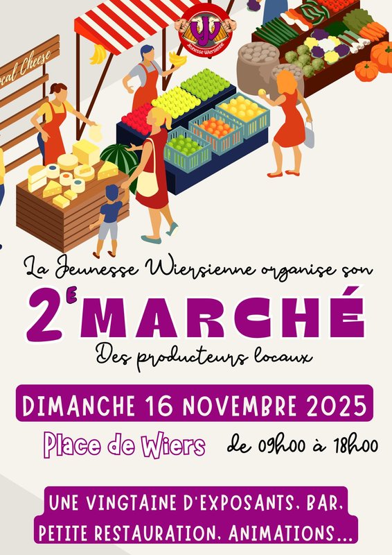 Marchés de Noël Marché producteurs locaux la Jeunesse Wiersienne