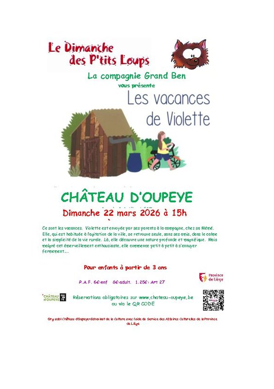 Spectacles Dimanche p tits Loups Les Vacances Violette