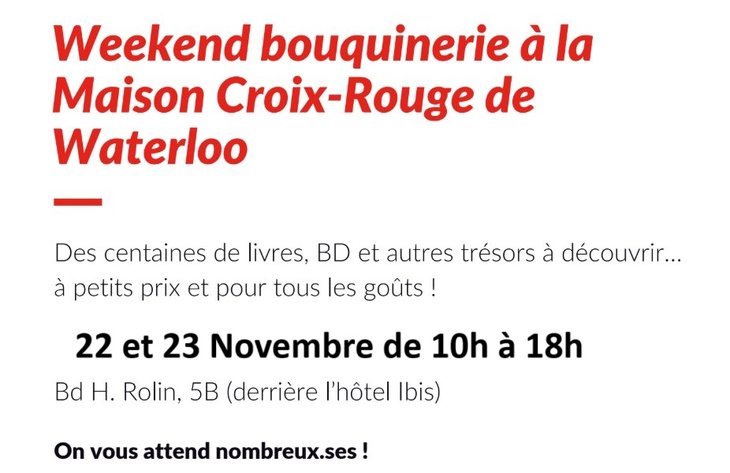 Loisirs Journées  Bouquinerie  Maison Croix Rouge Waterloo
