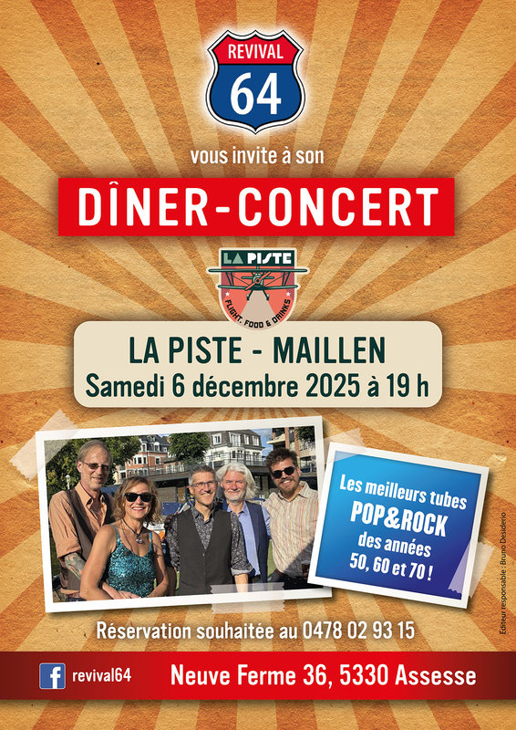 Concerts Diner / Concert “Annees 60, 70” La Piste - Maillen. Ambiance garantie