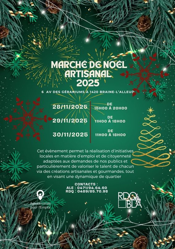 Marchés de Noël Marché Noel artisanal l asbl et de Bl a