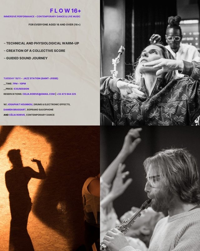 Stages,cours Flow | Pour toustes Performance immersive Danse contempo & musique live