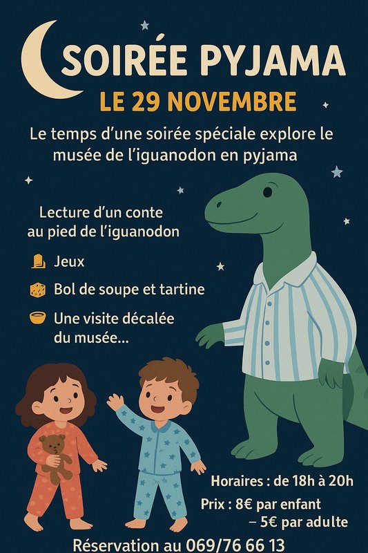 Spectacles Soirée Pyjama musée l Iguanodon