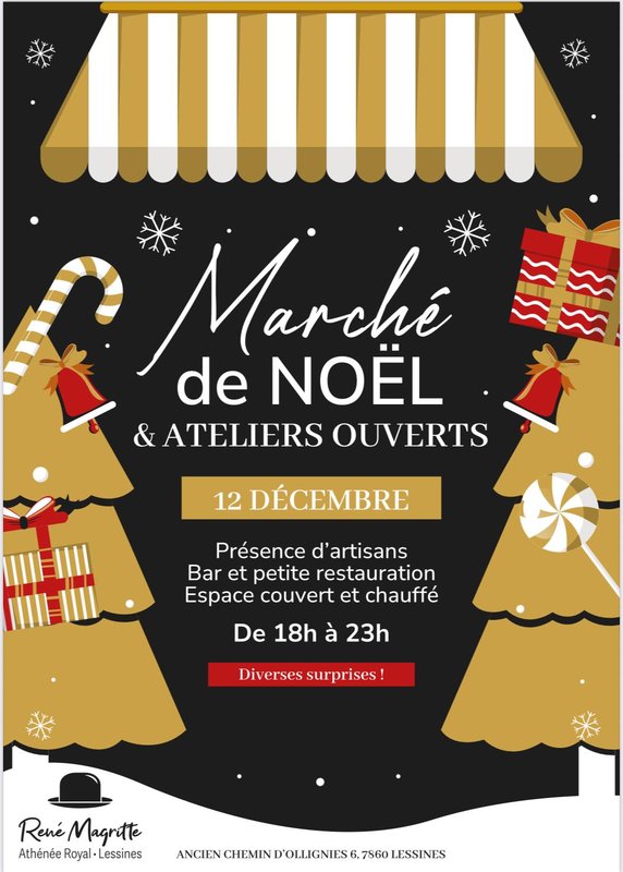 Marchés de Noël Marché noël l Athénée Royal Lessines ateliers ouverts