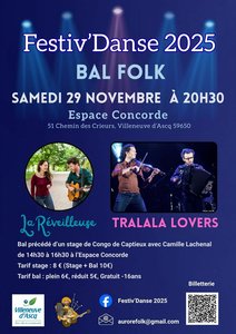 Concerts Bal folk Festiv Danse avec Réveilleuse Tralala Lovers