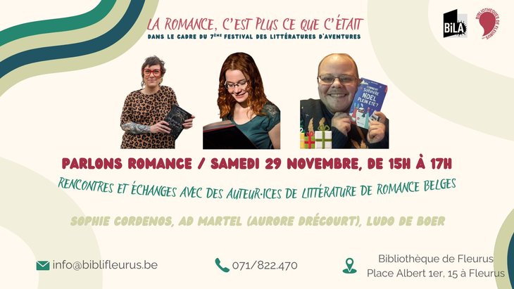 Conférences Parlons romance｜Rencontre d auteur·ices romance belges