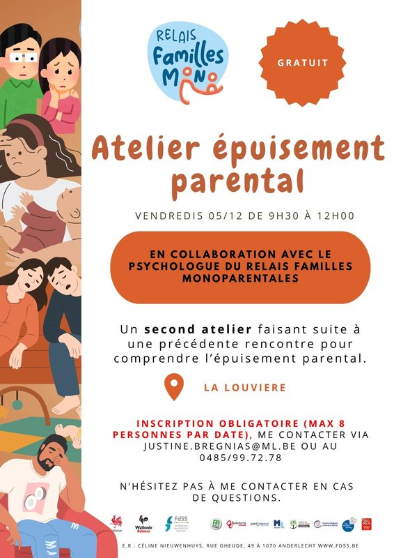 Stages,cours [Parents solo Relais Familles Mono] Atelier l épuisement parent