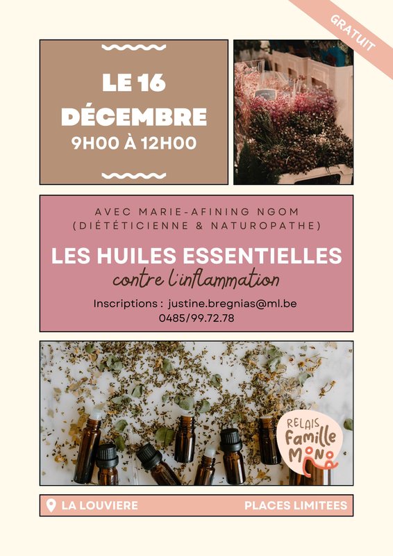 Stages,cours [Parents solo Relais Familles Mono] Huiles essentielles contre l inflammation