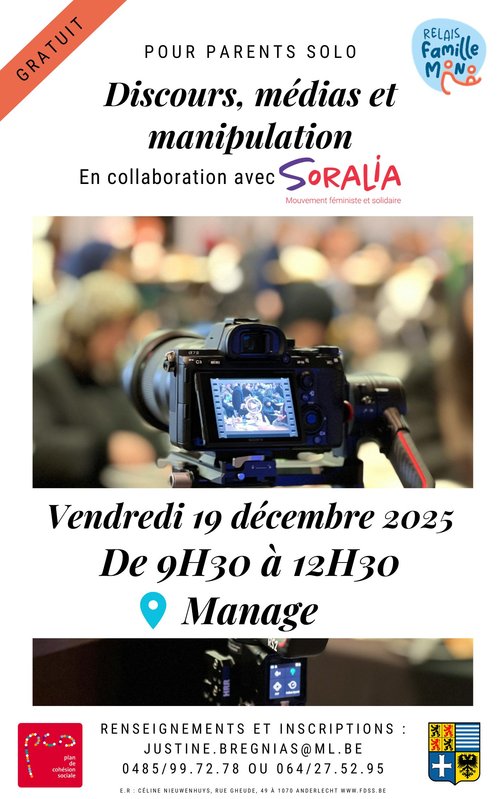Stages,cours [Parents solo Relais Familles Mono] Discours, médias, manipulation
