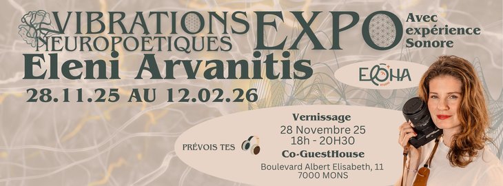 Expositions Invitation Vernissage  Vibrations Neuropoétiques  d Eleni Arvanatis