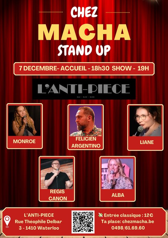 Spectacles Chez Macha Plateau stand-up  (L’Anti-Pièce)
