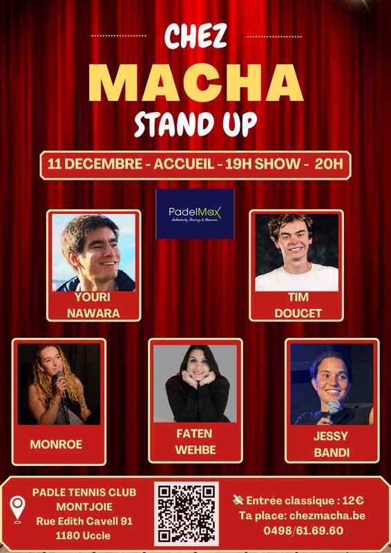 Spectacles Chez Macha Plateau stand-up Padle Tennis Club Montjoie