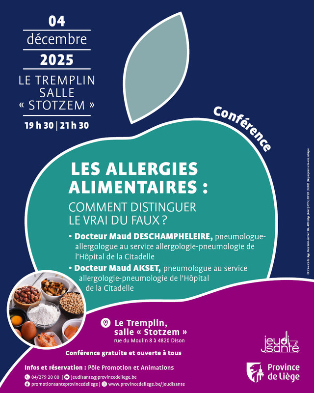 Conférences JeudiSanté : allergies alimentaires : comment distinguer vrai faux ?