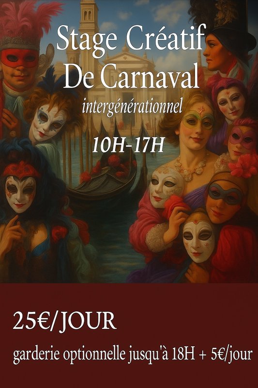 Stages,cours Stage créatif détente Spécial Carnaval