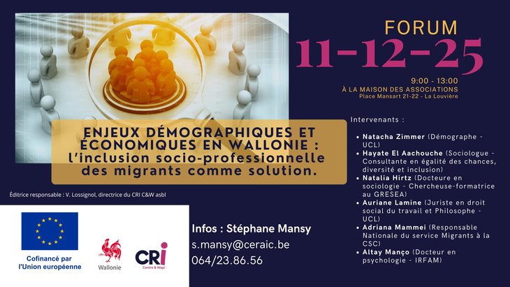 Conférences Forum : Enjeux démographiques économiques Wallonie...