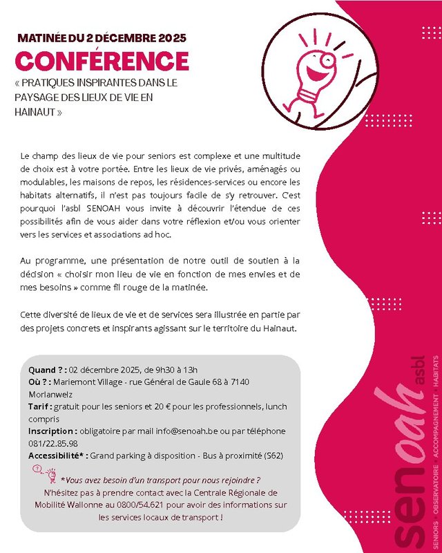 Conférences Conférence Pratiques inspirantes dans paysages lieux vie pour seniors