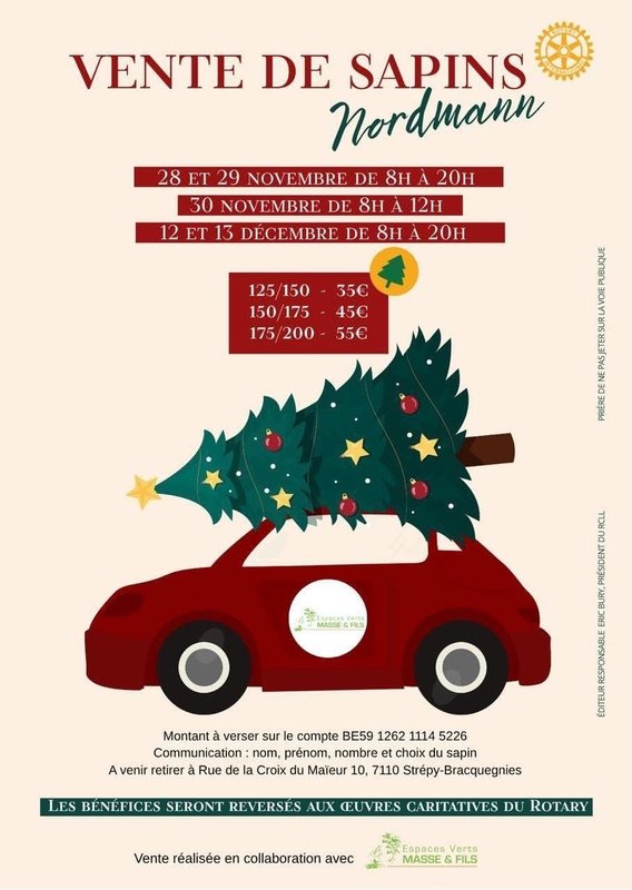 Loisirs Vente sapins le Rotary Club La Louvière