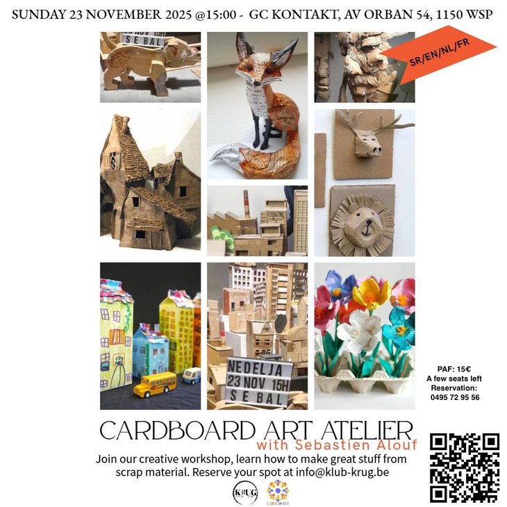 Stages,cours Atelier carton avec l’artiste belge Sébastien Alouf - Sebal