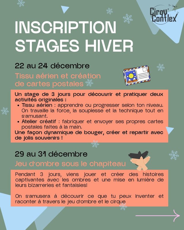 Stages,cours Stage Théâtre Cirque - Jeux d ombre sous chapiteau