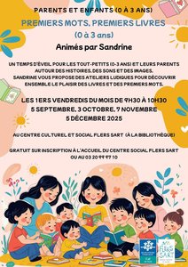 Spectacles Premiers mots, premiers livres à 3 ans)