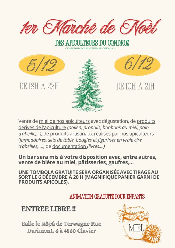 Marchés de Noël 1er marché Noël apiculteurs Condroz