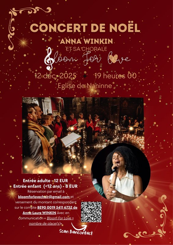 Concerts Concert Noël - Anna Winkin sa chorale Bloom Love