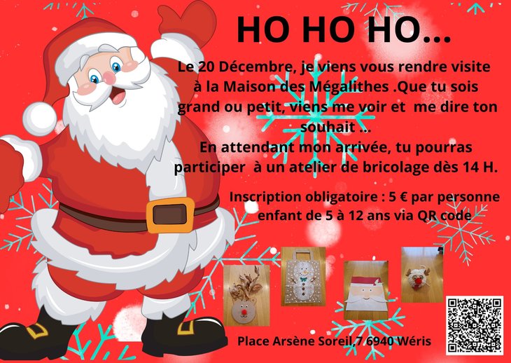 Loisirs Visite père Noël la Maison Mégalithes