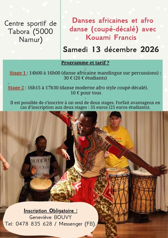 Stages,cours Stage d afro danse tous niveaux avec musique live (Francis Kouami)