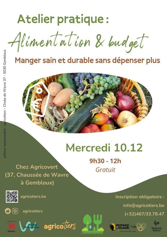 Stages,cours Atelier pratique : Comment manger sain durable sans dépenser plus ?