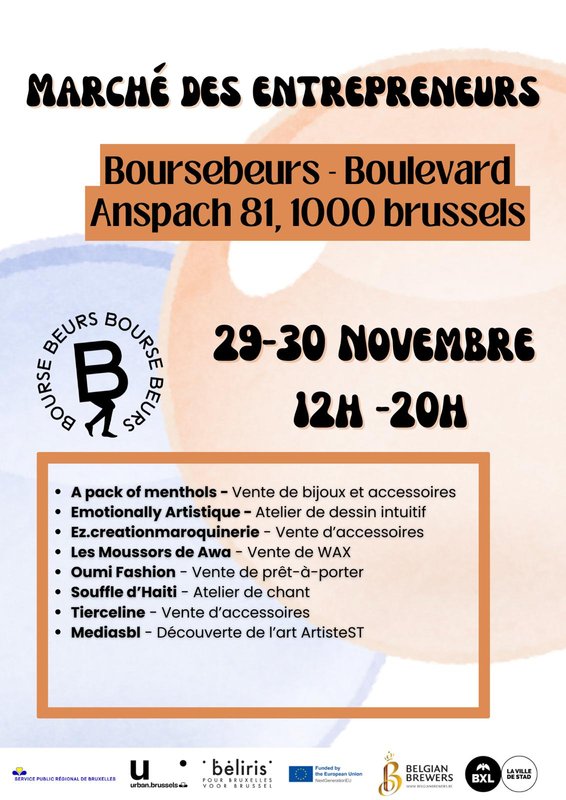 Loisirs Marché entrepreneurs Artistes.