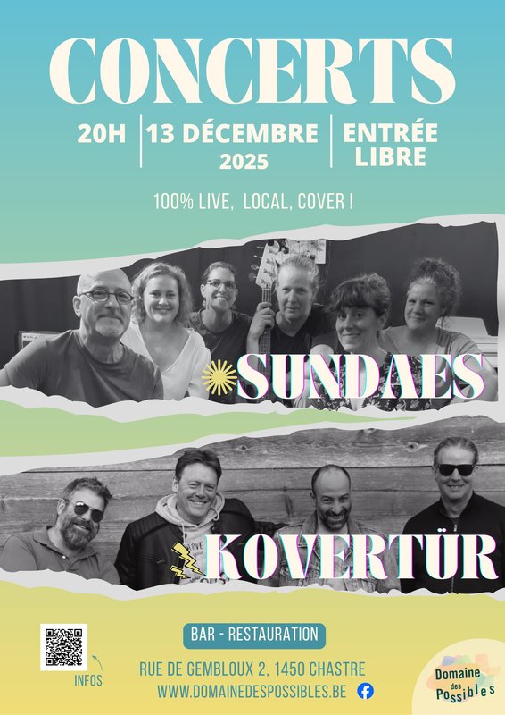 Soirées Concerts 100% local, live, cover 