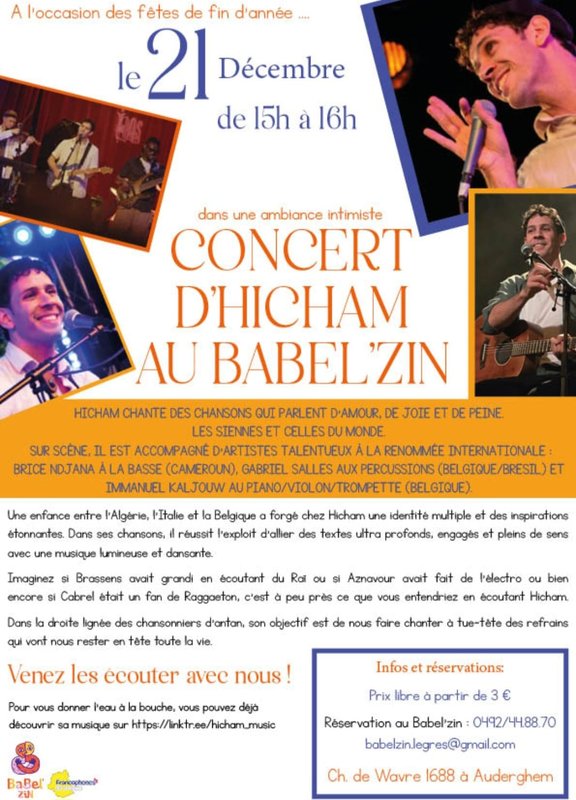 Concerts Hicham concert Babel zin