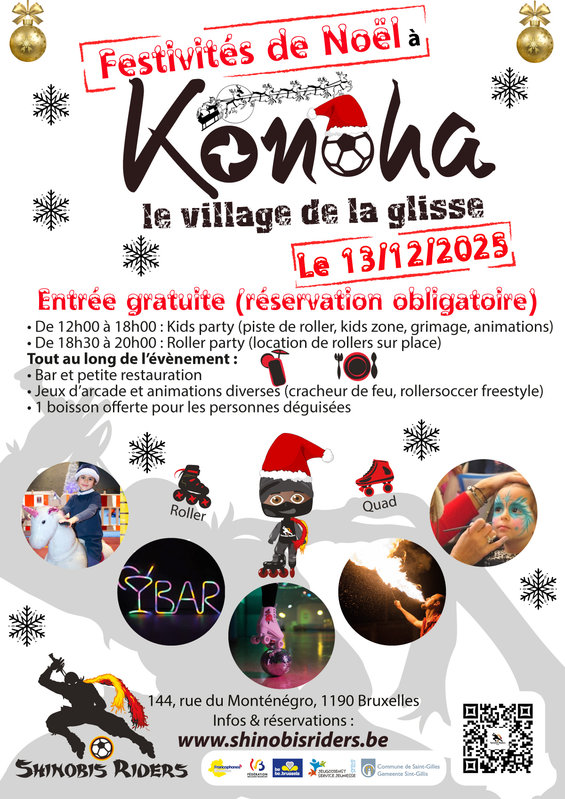 Marchés de Noël Festivités Noël patinoire roller indoor Konoha, village la glisse