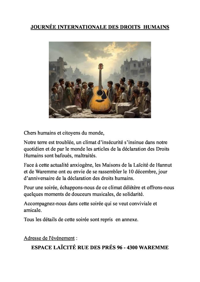 Spectacles Journée Internationale Droits Humains