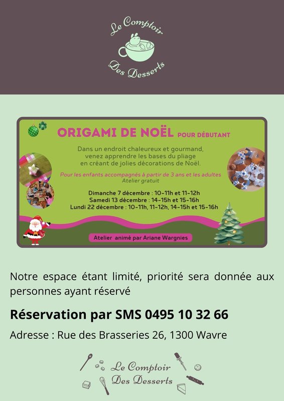 Stages,cours Origami Noël pour débutants