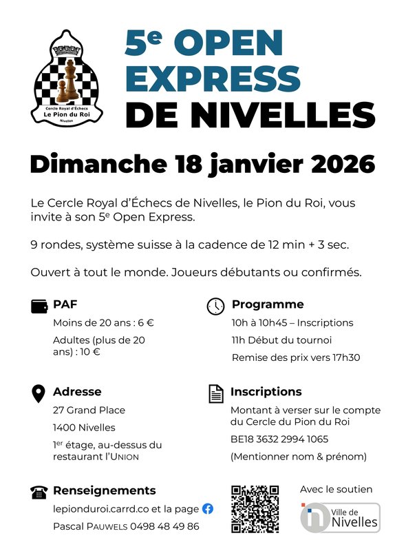 Loisirs 5 ème édition l OPEN Express (Tournoi d Échecs)
