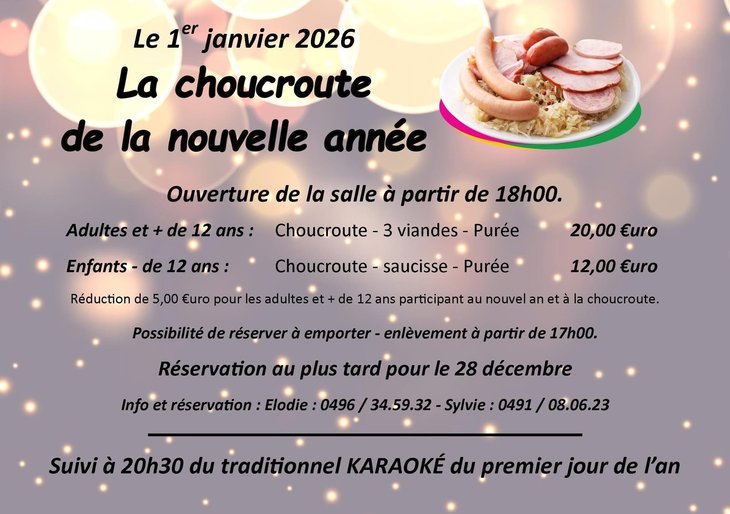 Soirées La choucroute la nouvelle année - Karaoké - Stembert