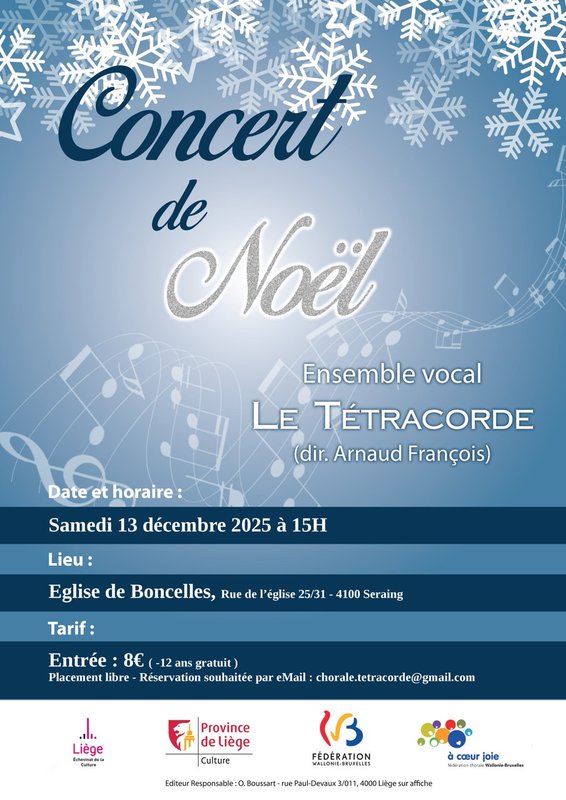 Concerts L ensemble vocal Tétracorde chante Noël