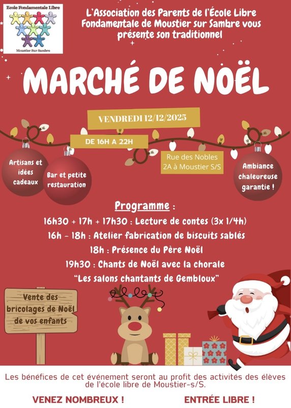Marchés de Noël Marché noël l’association parents l’Ecole Libre Fondamentale