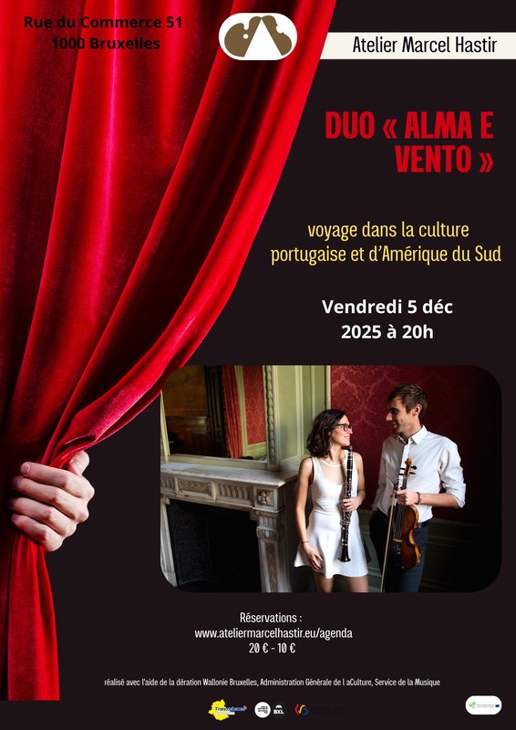 Concerts Duo Alma e Vento : voyage dans culture portugaise d’Amérique Sud